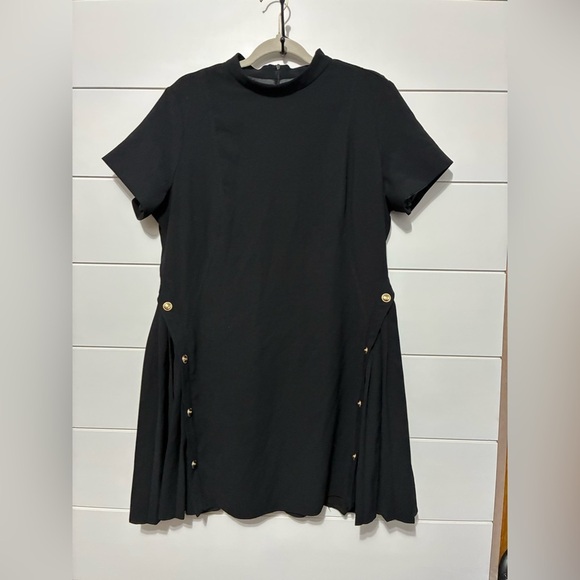 Karen Millen Military panel pleated black dress size 16 - Picture 6 of 11